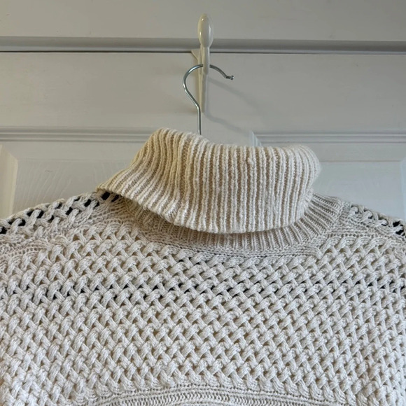 Lauren Ralph Lauren Cream Cowl Neck Sweater with Intricate Openwork - Picture 6 of 7